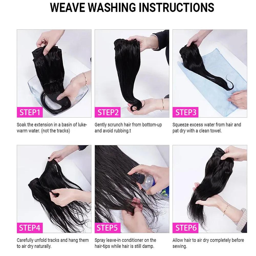 Straight Human Hair Bundles With Closure 100% Unprocessed Human Hair Bundles Extensions Frontal HD Lace Straight Natural Black